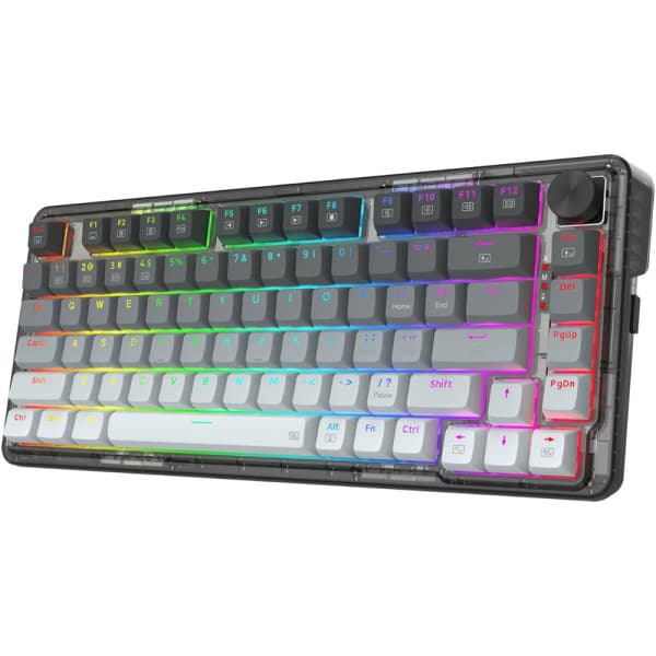 Redragon K673 PRO 75% Wireless RGB Red Switches (Gradient Gray) maroc prix