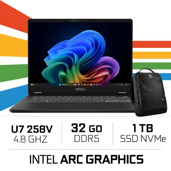 MSI Prestige 14 AI+ Evo C2VMG-037MA Intel Ultra 7 258V/32GB DDR5/1TB SSD/14” 120Hz 2.8K/Win11/W Bag