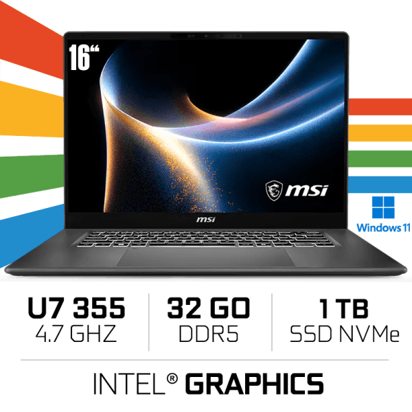 MSI Prestige 16 AI+ C3MG-014MA/Intel Ultra 7 355/32GB DDR5/1TB SSD/16" 2.8K OLED/Win11 /Gray