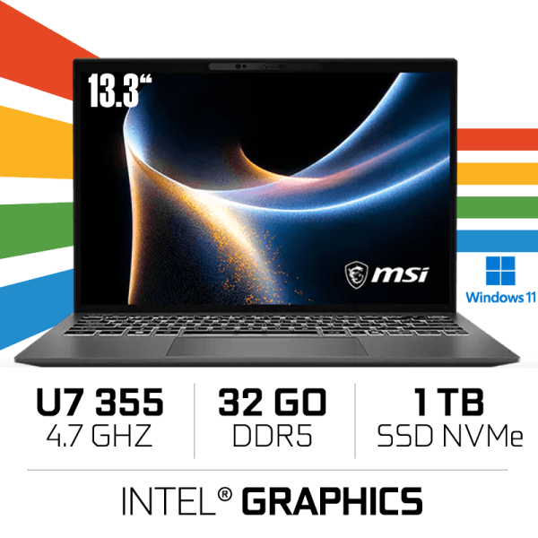 MSI Prestige 13 AI+ A3MG-003MA/Intel Ultra 7 355/32GB DDR5/1TB SSD/13.3" 2.8K OLED/Platinum Gray/W11H