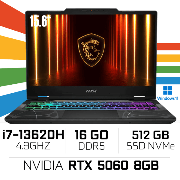 MSI Cyborg 15 B13WFKG-831MA Intel i7-13620H/16GB DDR5/512GB SSD/RTX 5060 8GB/15.6" 144Hz/Win11 /Black