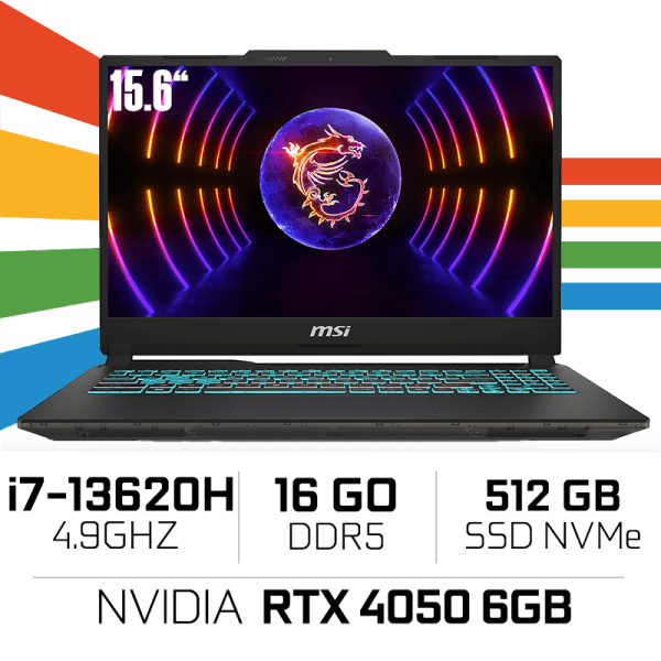 MSI Cyborg 15 A13VE-2226XMA Intel i7-13620H/16GB DDR5/512GB SSD/RTX 4050 6GB/15.6" 144Hz/FreeDos /Black