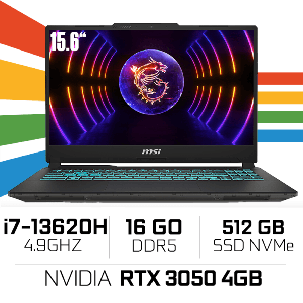 MSI Cyborg 15 A13UC-2230XMA Intel i7-13620H/16GB DDR5/512GB SSD/RTX 3050 4GB/15.6" 144Hz/FreeDos /Black